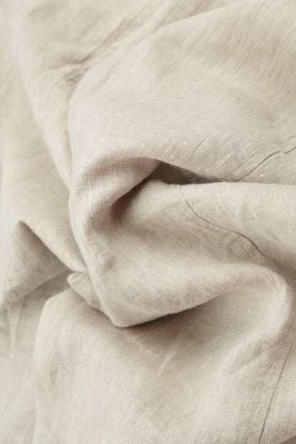 V-Neck Light Beige Gauze Linen Blouse 5