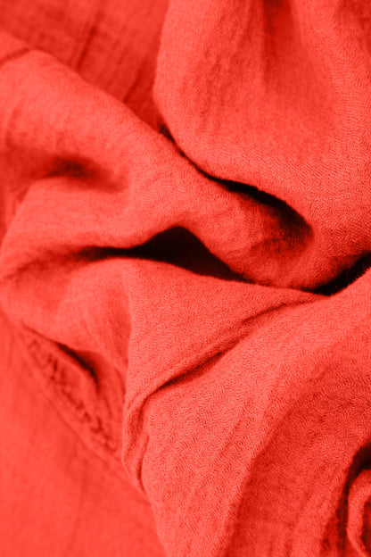 V-Neck Living Coral Linen Blouse 5