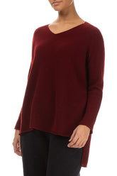 V-Neck Maroon Wool Sweater 3