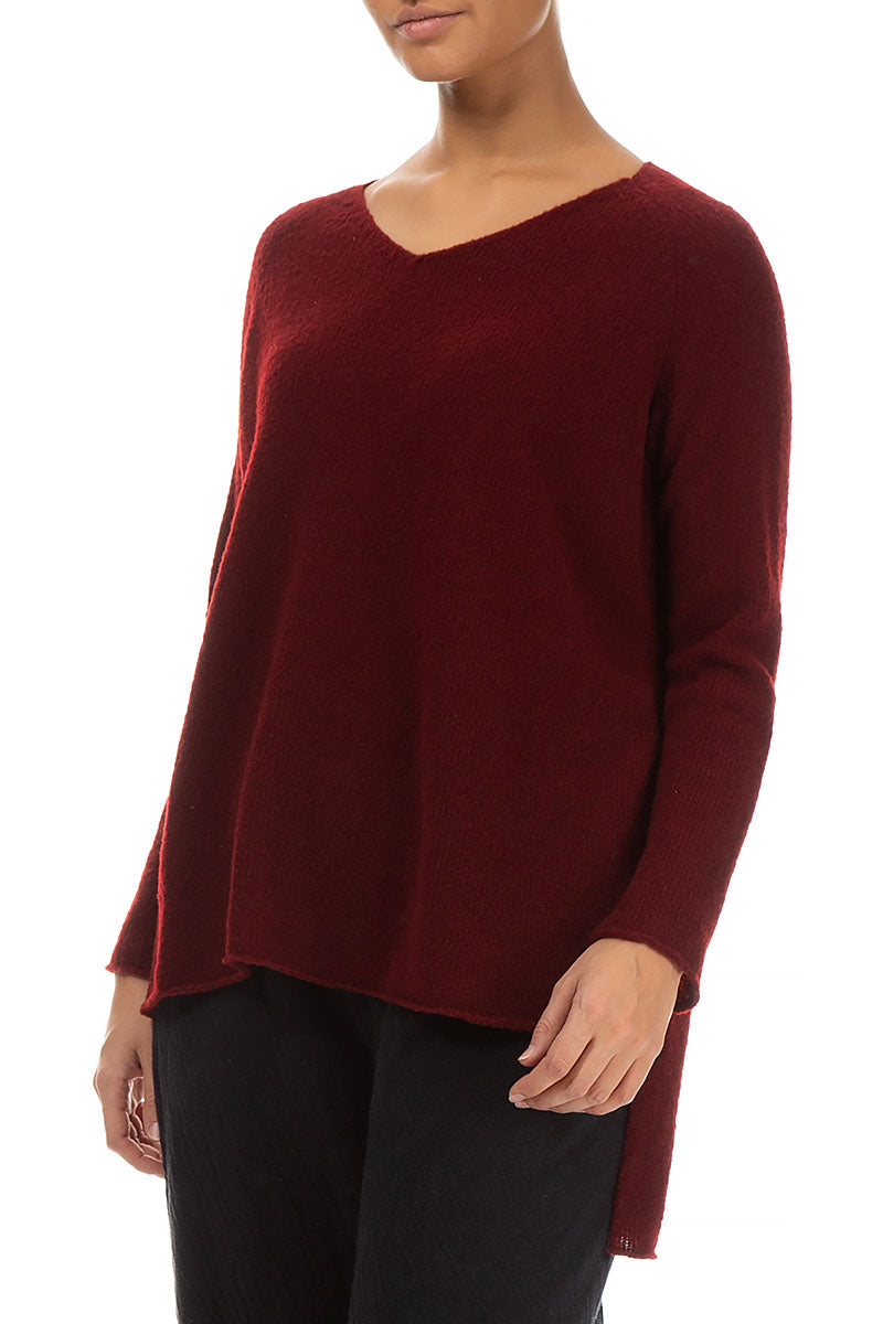 V-Neck Maroon Wool Sweater 3