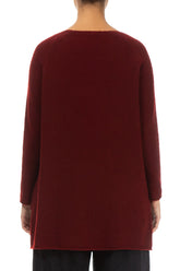V-Neck Maroon Wool Sweater 2