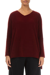 V-Neck Maroon Wool Sweater 1