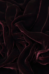 V-Neck Merlot Silk Velvet Dress 6