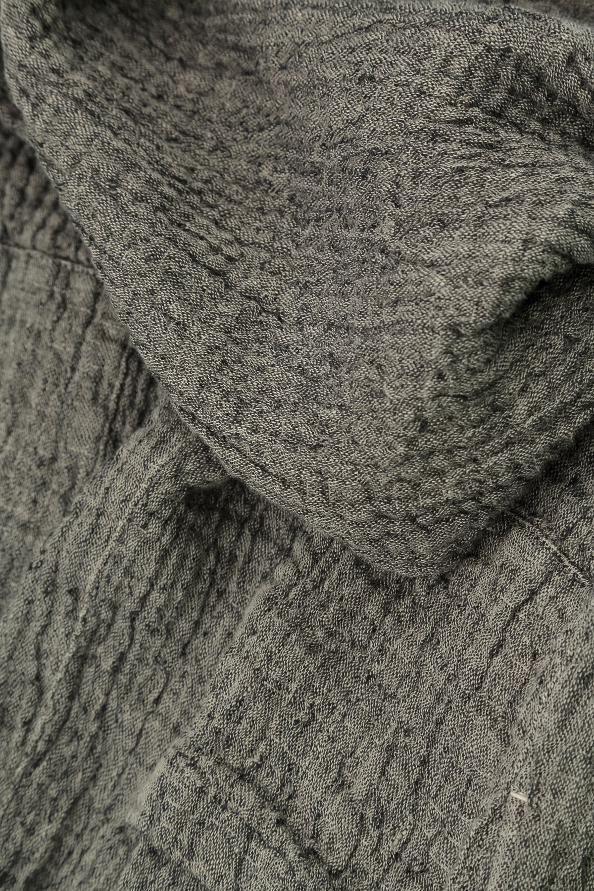 V-Neck Olive Grey Textured Linen Dress
