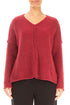 V-Neck Ruby Red Wool Sweater 1