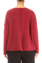 V-Neck Ruby Red Wool Sweater 2