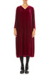 V-Neck Ruby Silk Velvet Dress 1