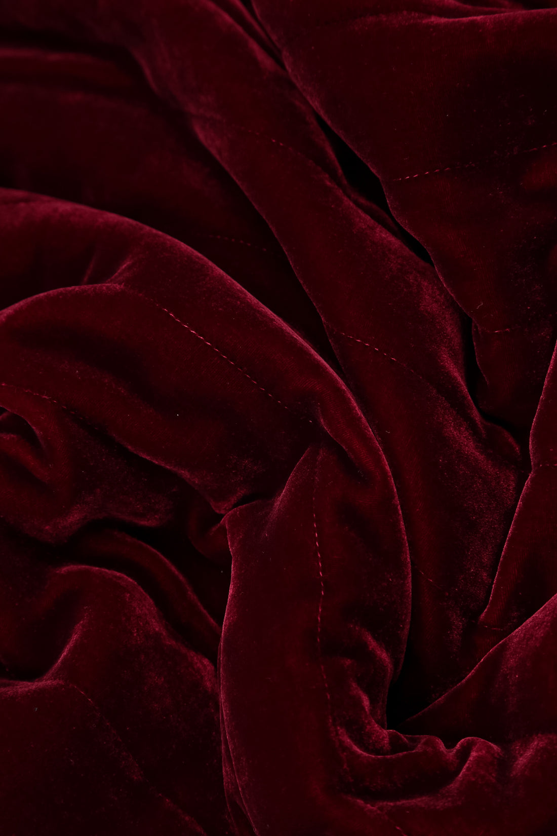 V-Neck Ruby Silk Velvet Dress 5