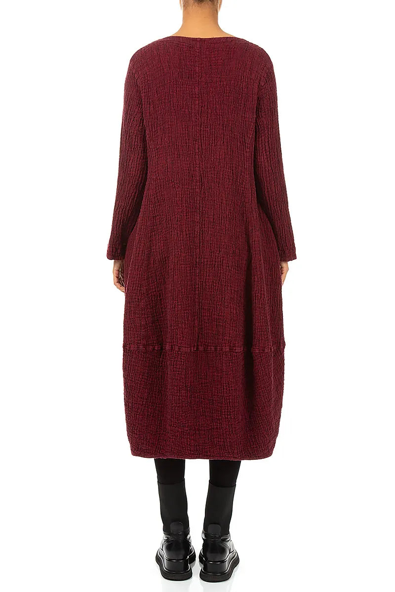 V-Neck Ruby Textured Linen Dress