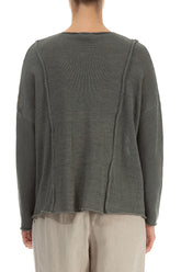 V-Neck Sage Linen Jumper 2