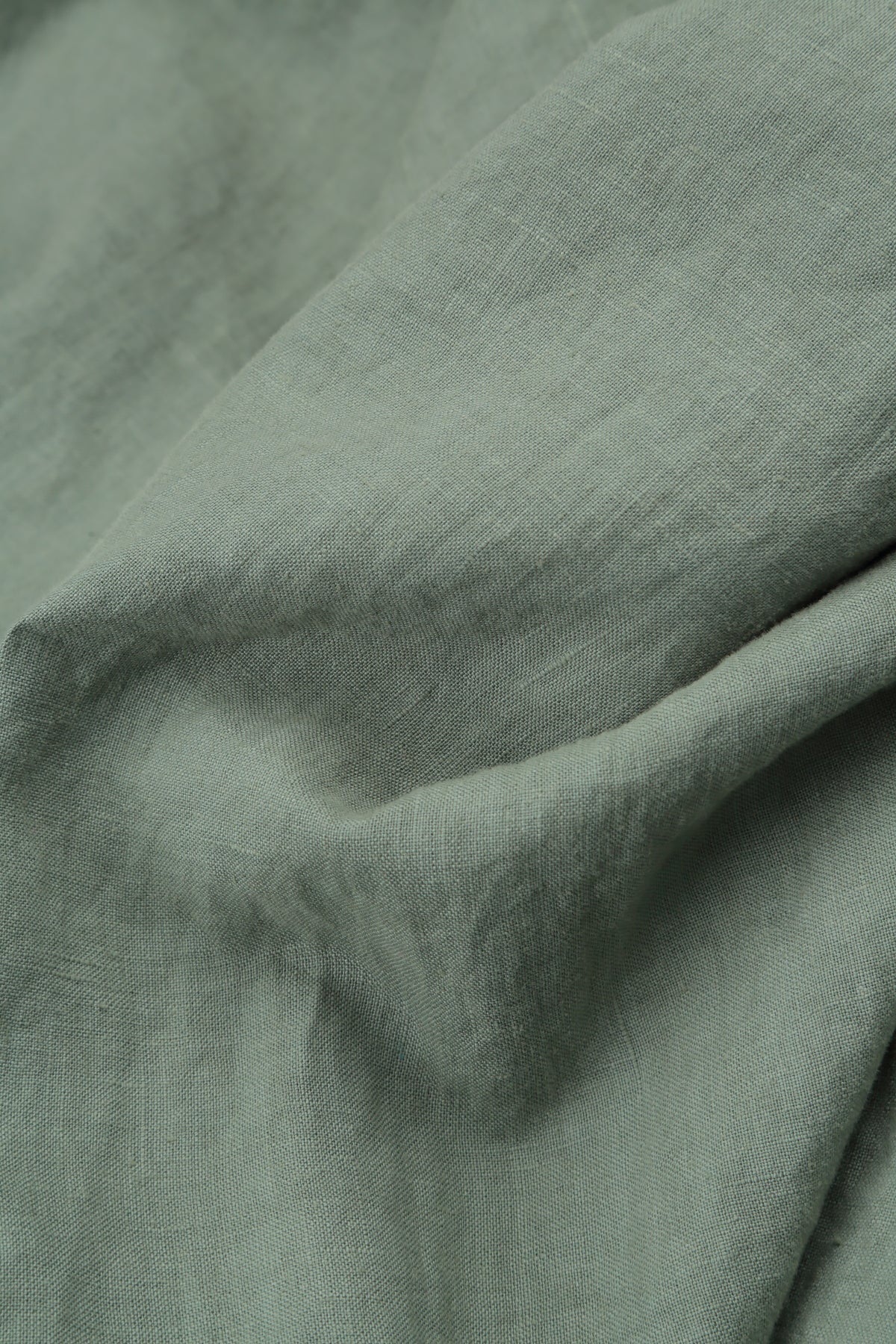 V-Neck Sage Pintuck Linen Dress 5