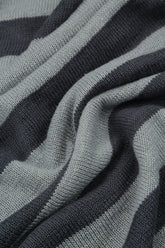 V-Neck Striped Light Grey Linen Jumper 6