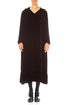 V-Neck Truffle Brown Silk Velvet Dress 1