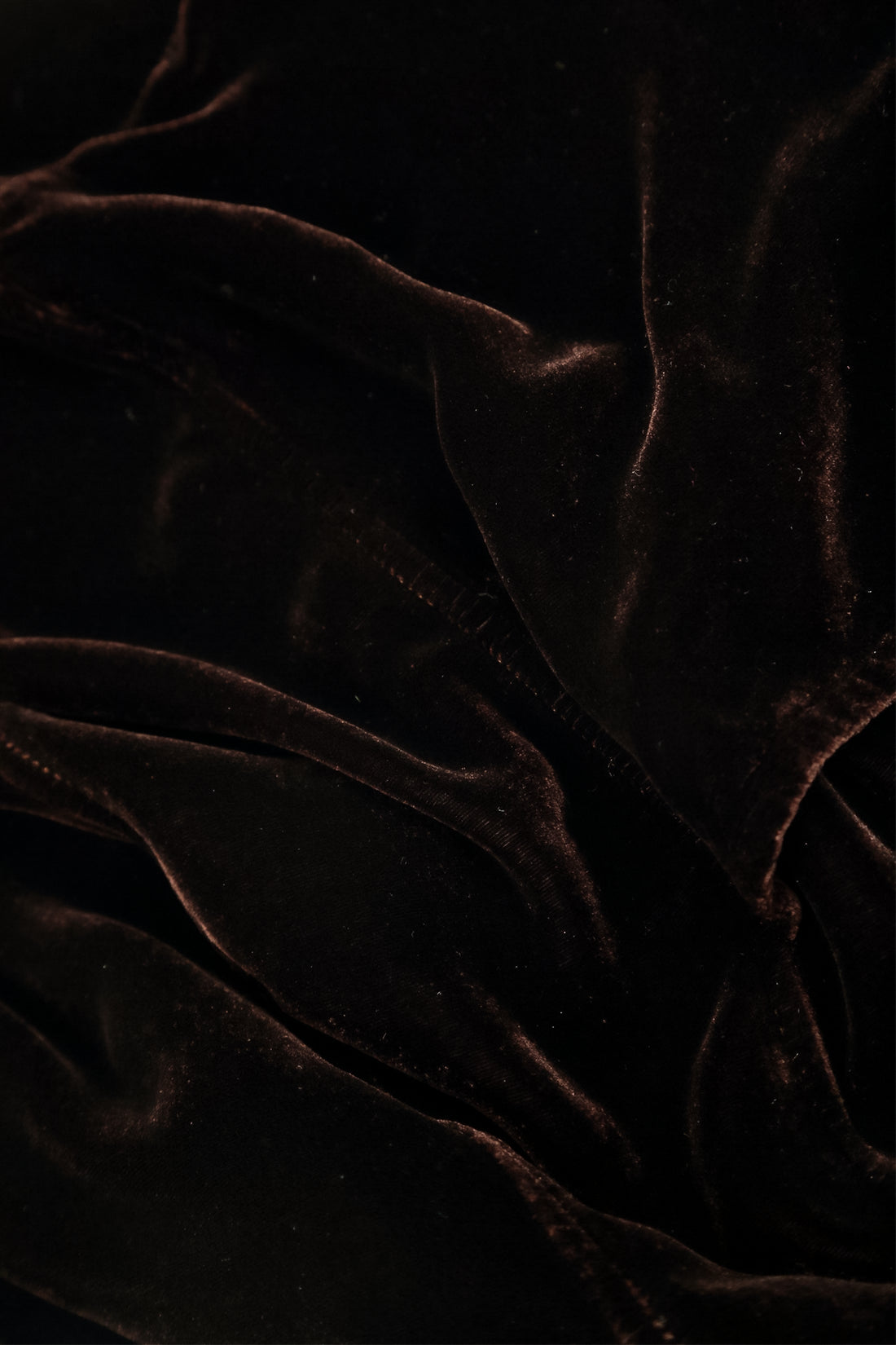 V-Neck Truffle Brown Silk Velvet Dress 5