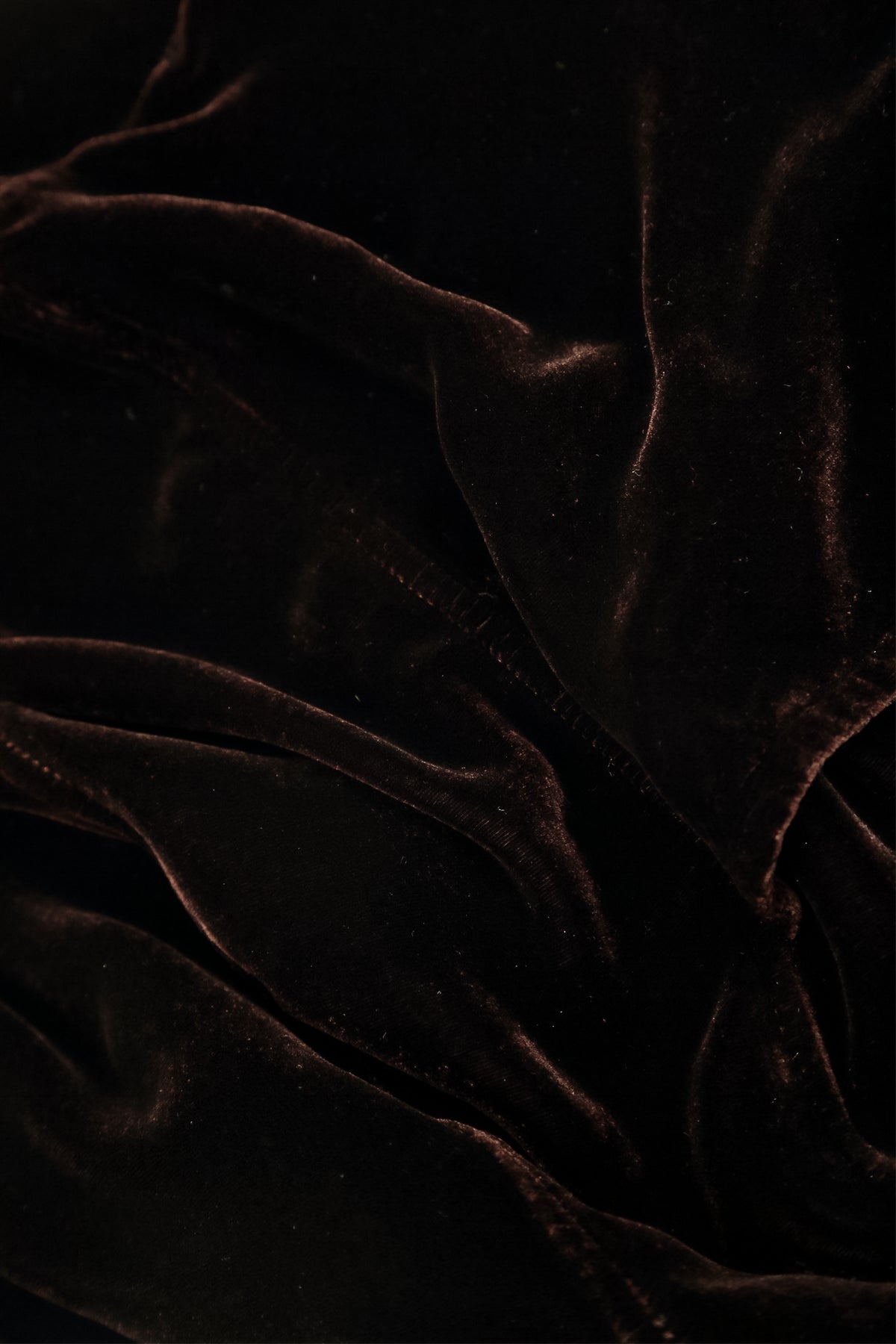 V-Neck Truffle Brown Silk Velvet Dress 5