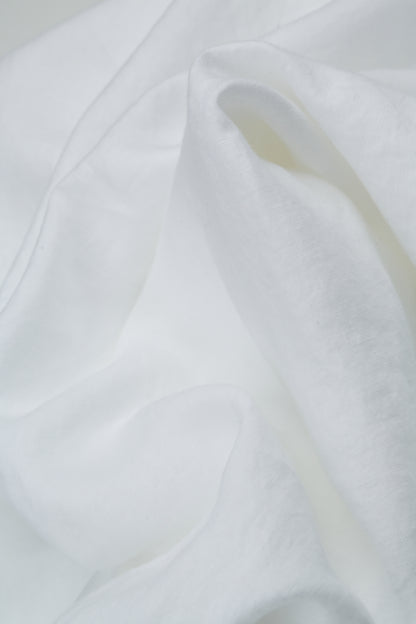 V-Neck White Pintuck Linen Dress 5