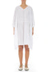V-Neck White Pintuck Linen Dress 1