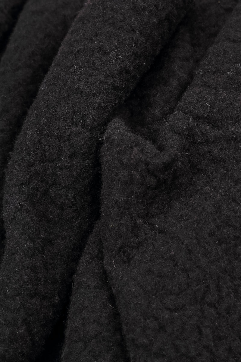 Balloon Warm Charcoal Plush Wool Cotton Coat