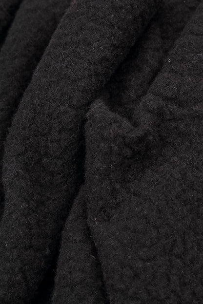 Balloon Warm Charcoal Plush Wool Cotton Coat