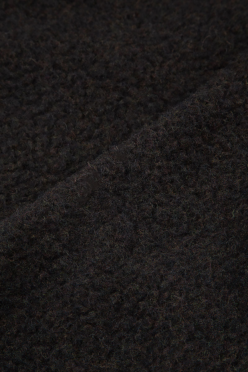 Balloon Warm Charcoal Plush Wool Cotton Coat 5