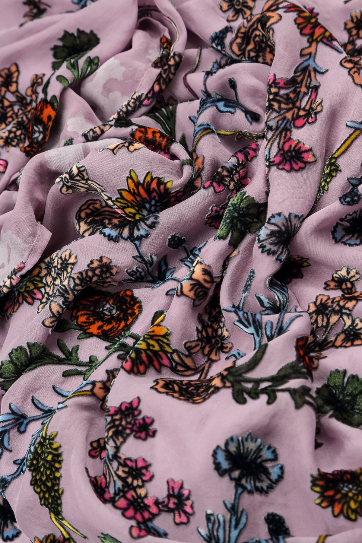 Velvet Blooms Devoré Open Silk Jacket 6