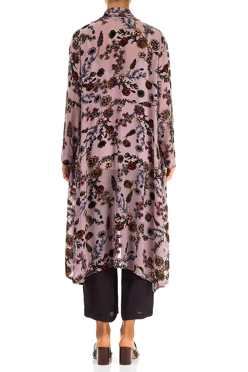 Velvet Blooms Devoré Open Silk Jacket 2