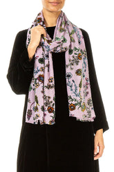 Velvet Blooms Devoré Silk Scarf 3