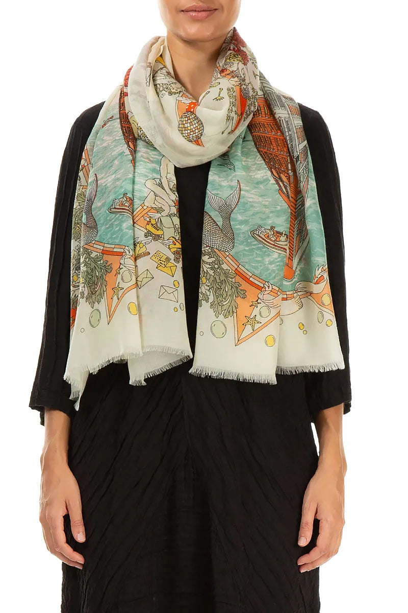Venetian Voyage Cashmere Silk Scarf