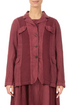 Vertical Line Antique Ruby Linen Jacket 1