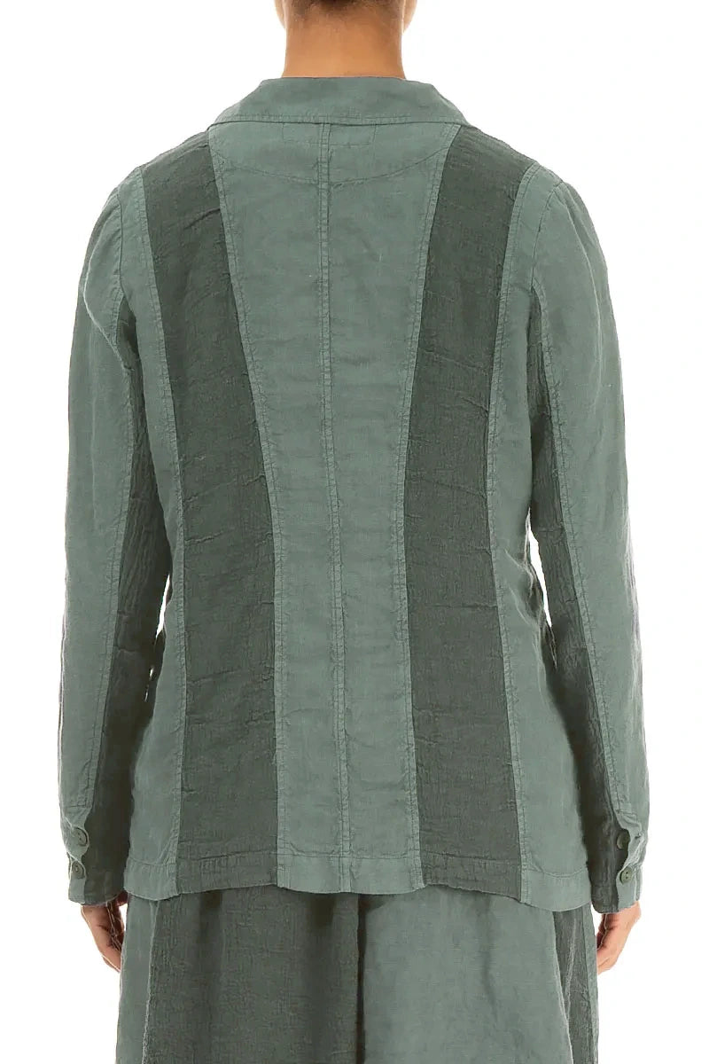Vertical Line Sage Linen Jacket 2
