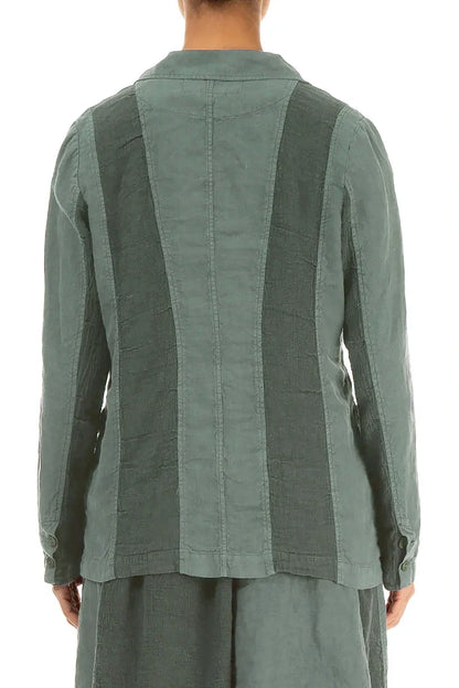 Vertical Line Sage Linen Jacket 2