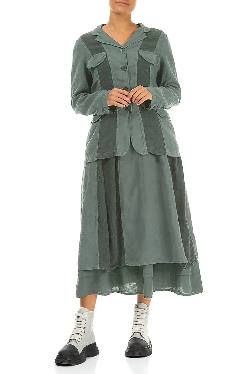 Vertical Line Sage Linen Jacket 5
