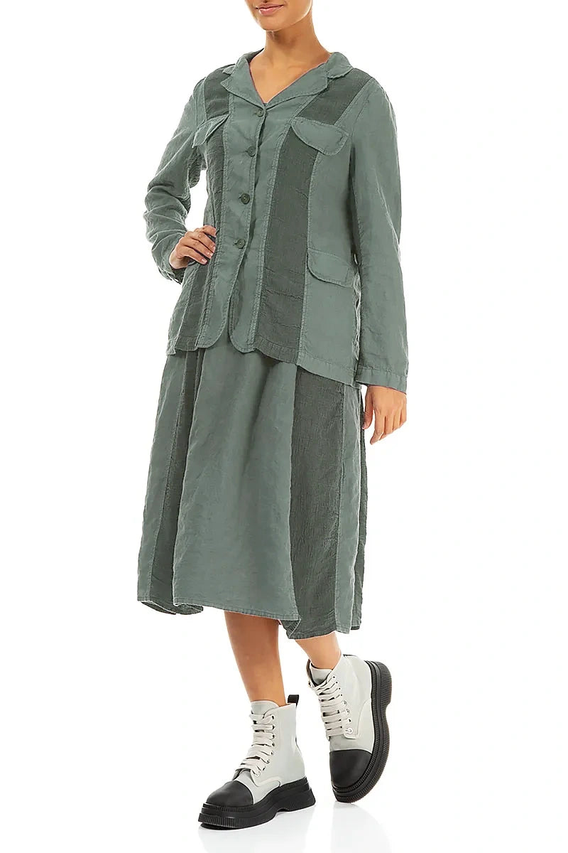 Vertical Line Sage Linen Jacket 4