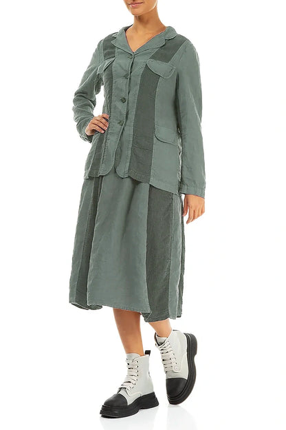 Vertical Line Sage Linen Jacket 4