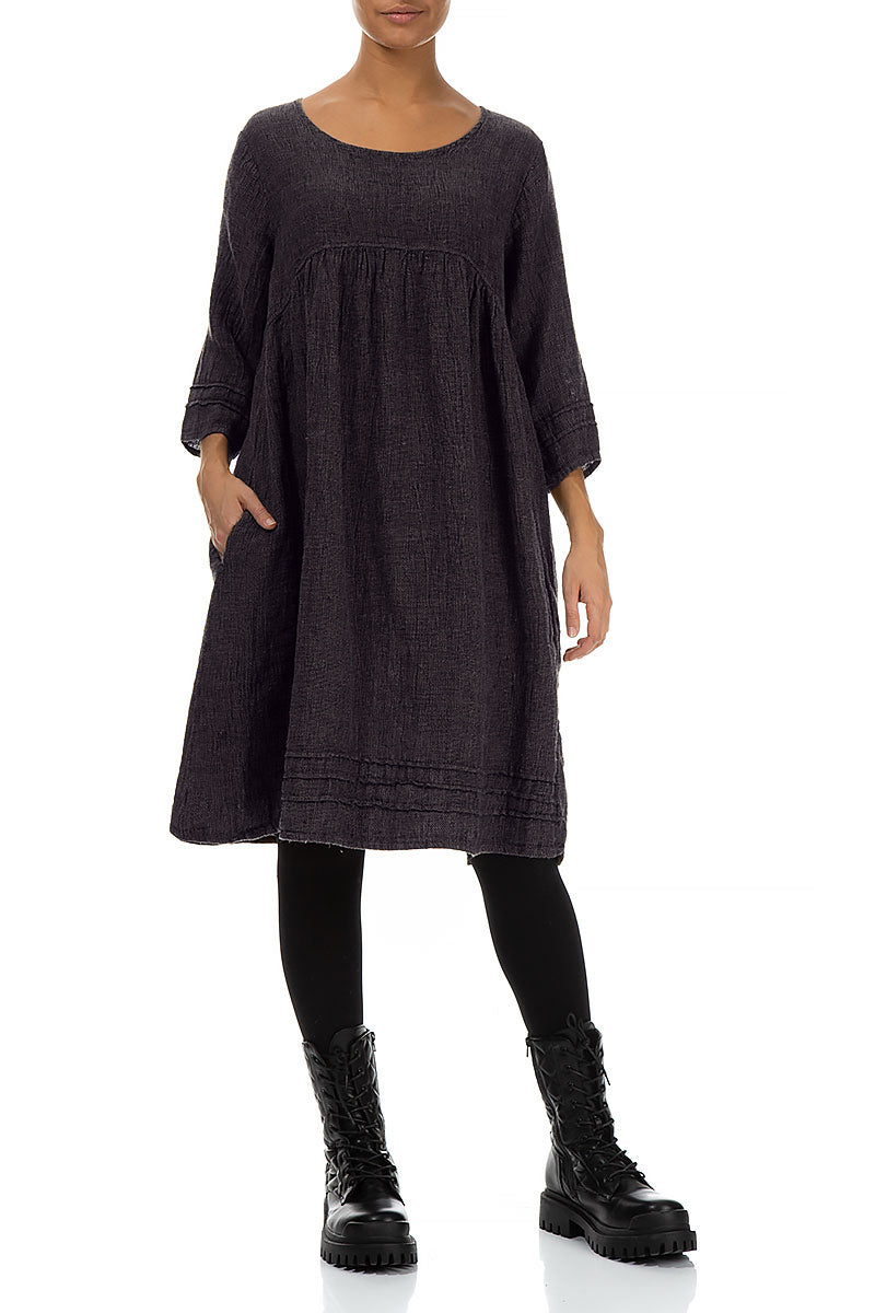 Vintage Violet Mélange Linen Smock Dress 3