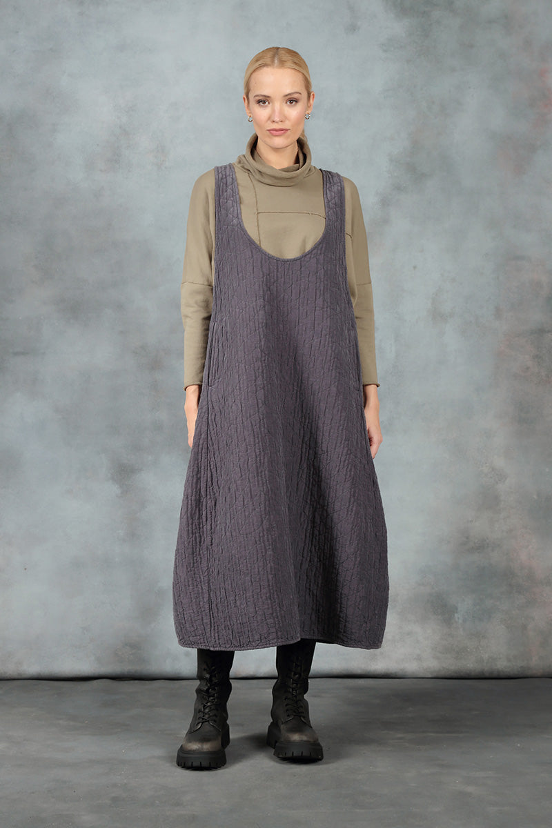 Vintage Violet Quilted Silk Pinafore Dress 7