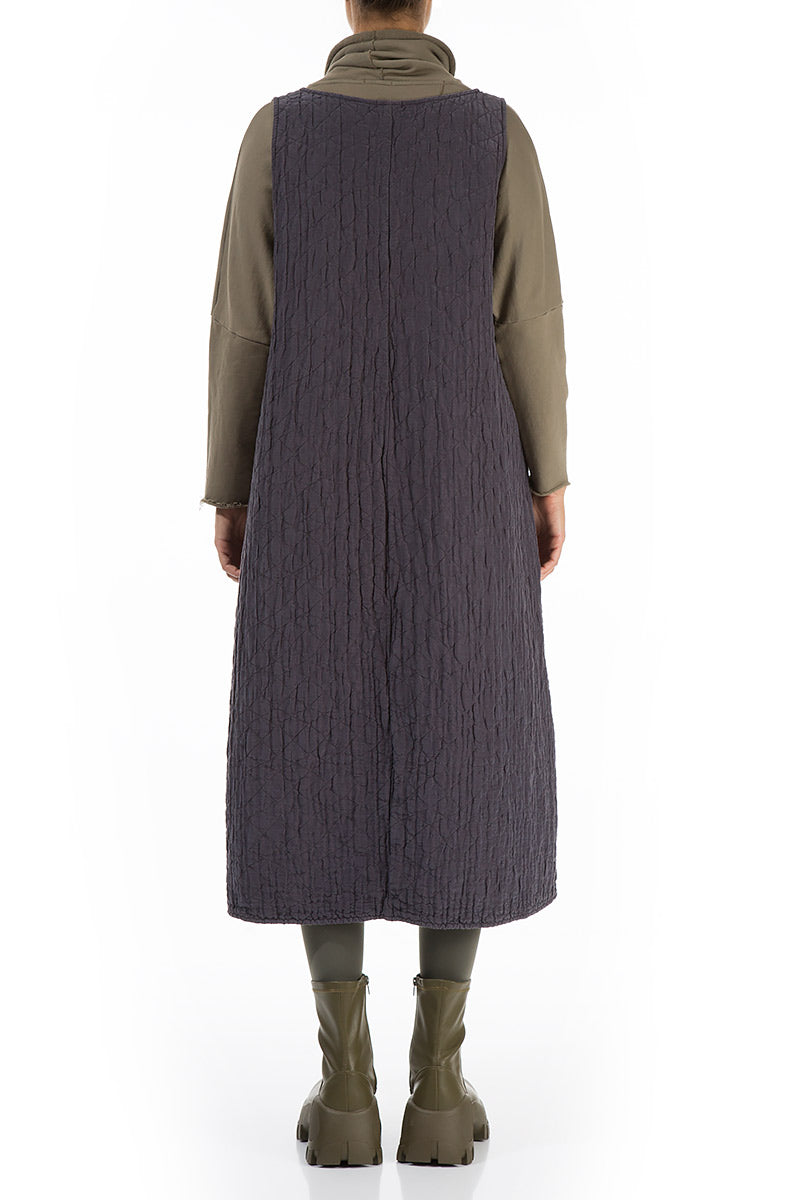 Vintage Violet Quilted Silk Pinafore Dress 2