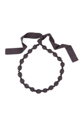 Vintage Violet Silk Bamboo Bead Necklace 5