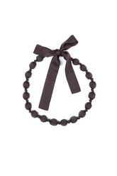Vintage Violet Silk Bamboo Bead Necklace 4