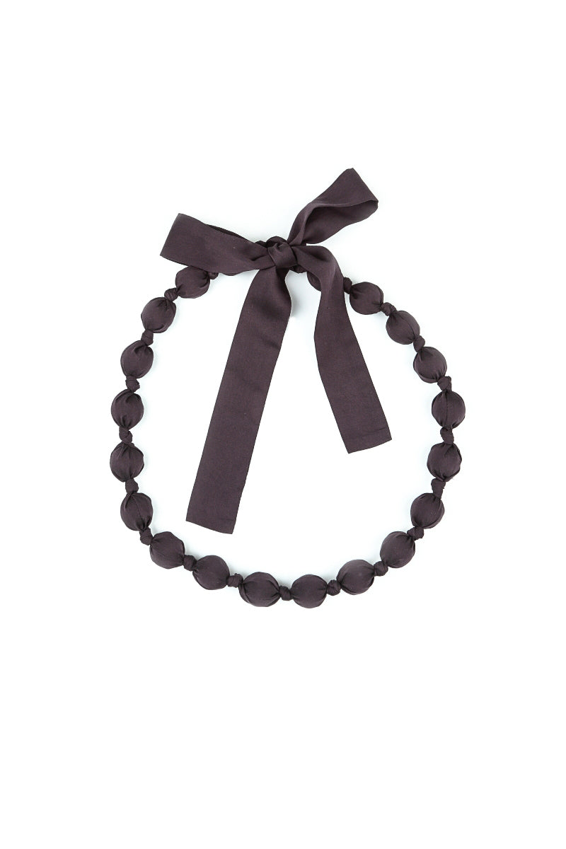 Vintage Violet Silk Bamboo Bead Necklace 4