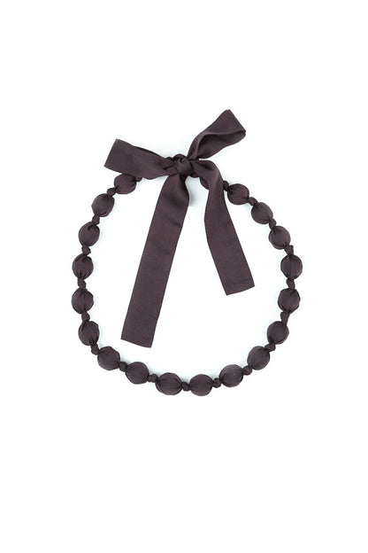 Vintage Violet Silk Bamboo Bead Necklace 4