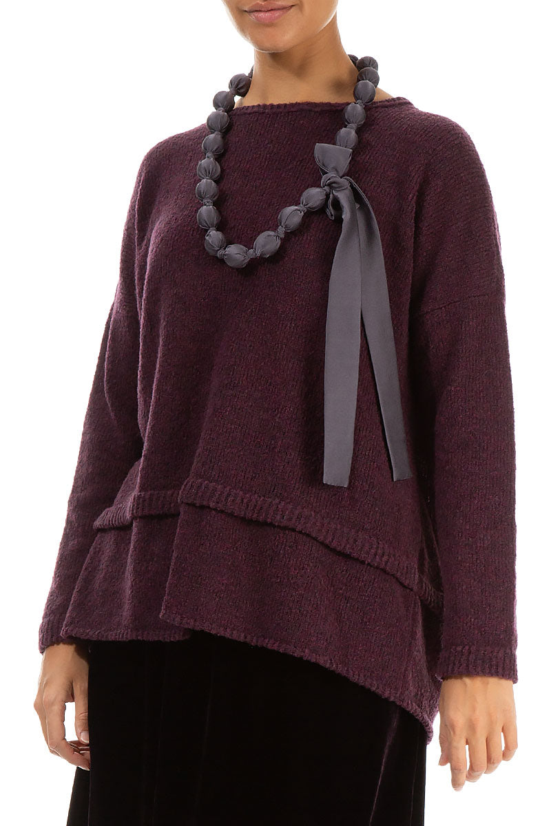 Vintage Violet Silk Bead Necklace 3
