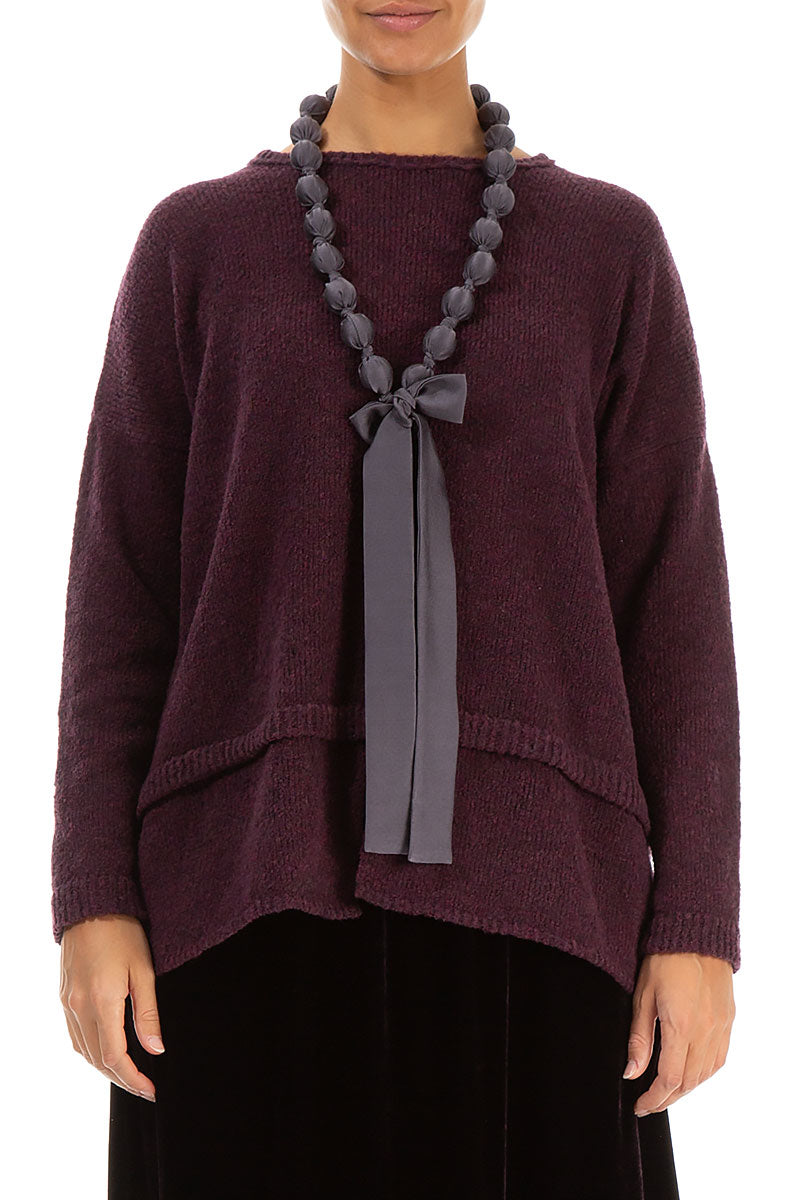 Vintage Violet Silk Bead Necklace 1