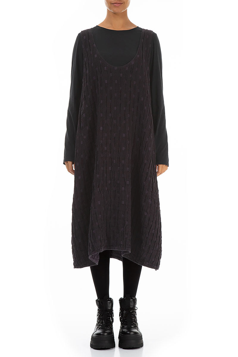 Vintage Violet Textured Linen Pinafore Dress 1