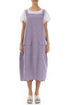 Violet Tulip Bubbles Silk Linen Dungaree Dress 1