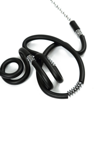 Vortex Graphic Rubber Metal Necklace