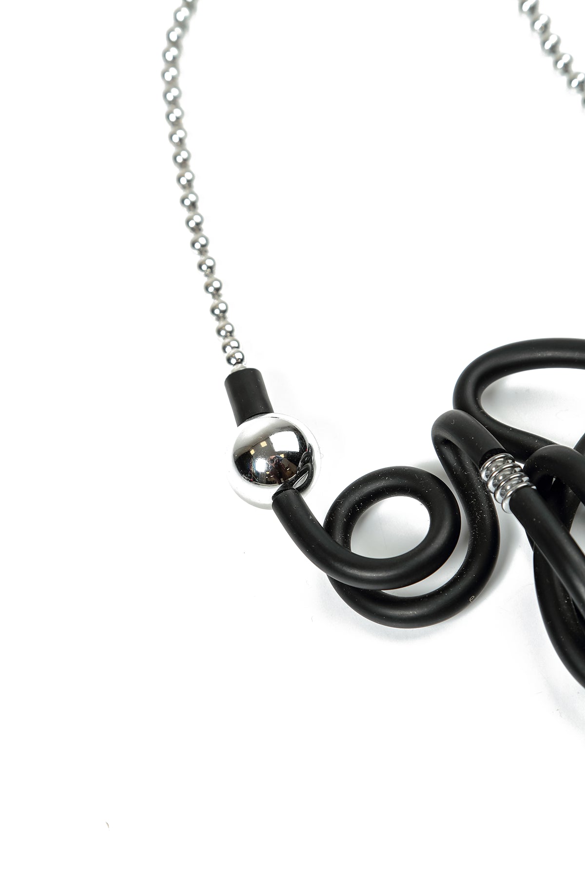 Vortex Graphic Rubber Metal Necklace