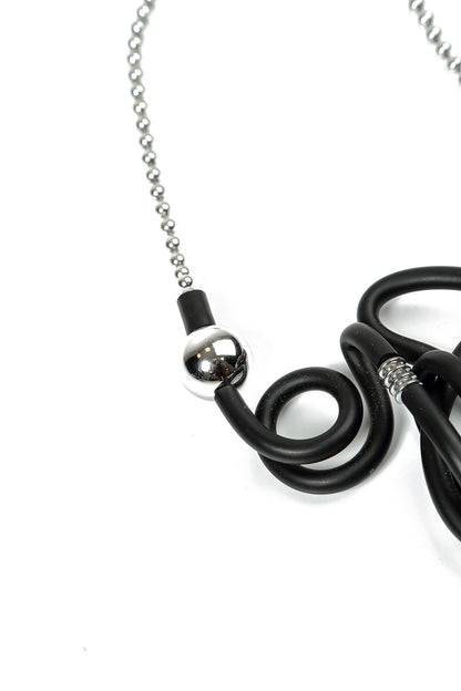 Vortex Graphic Rubber Metal Necklace