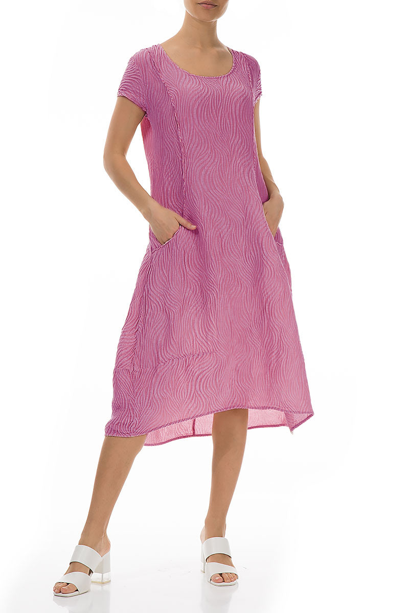 Waves Wild Berry Silk Midi Dress 4