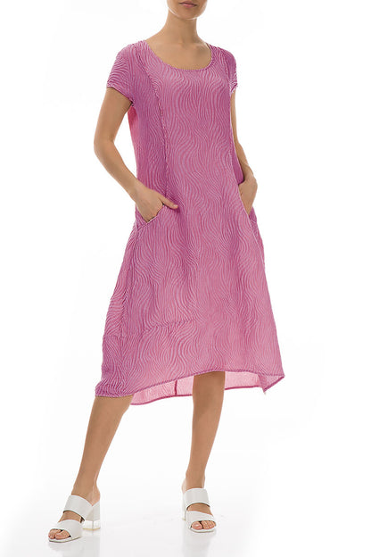 Waves Wild Berry Silk Midi Dress 4